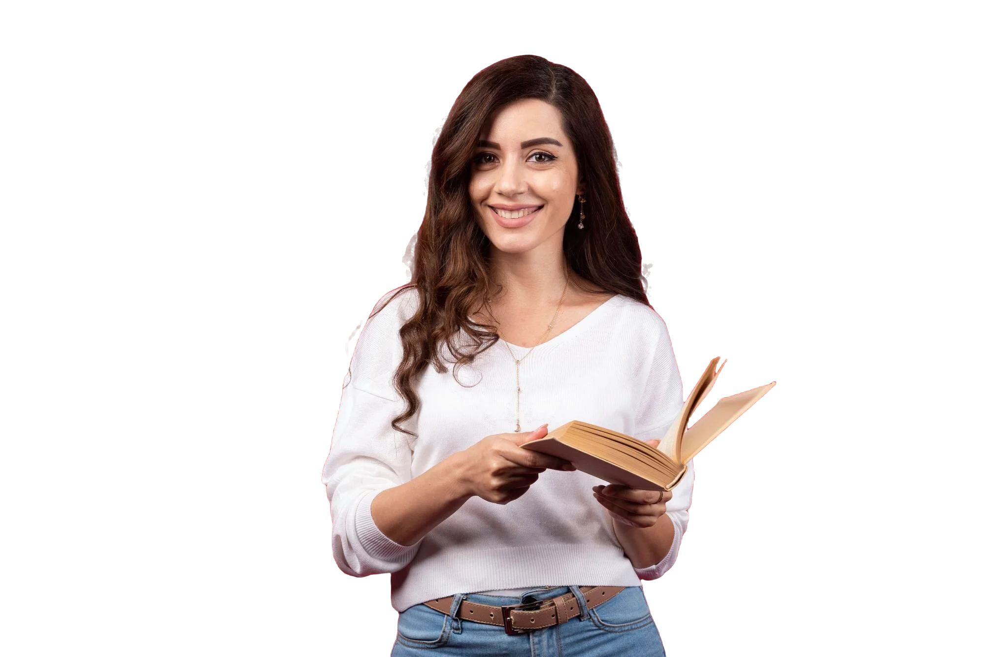 Person holding a book